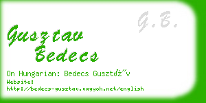 gusztav bedecs business card